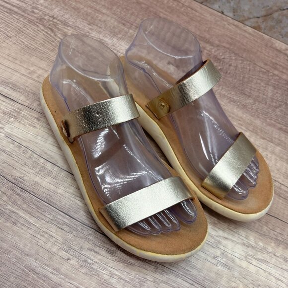 Ancient Greek Sandals Womens Size 39 Gold Summer Solid Color Strap Flat - Picture 4 of 13